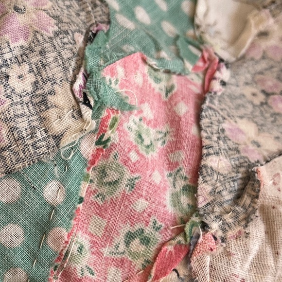 Vintage Antique Colorful Patchwork Quilt Star Hand Stitched - Picture 8 of 8